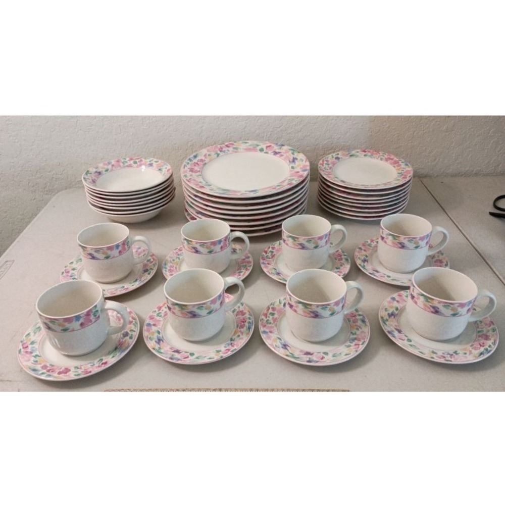Vintage 1990 VitroMaster Stoneware Set Bali, Setting For 8 40 Pieces Total